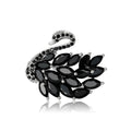 Mini Crystal Swan Brooch Black Gold or Silver Tone Pin view 5