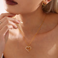 Gold MAMMA Heart Zircon Necklace Multicolor Natural Stone Chain view 4