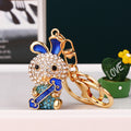 Jeweled Ruyi Rabbit Keychains in Five Colors with Plain Braided and Fortune Loops view 7