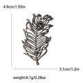 Textured Feather Brooch in Three Antique Metal Tones view 6