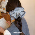 Openwork Yarn Flower Scrunchie Double Layer Hair Tie view 4