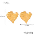 Heart Stud And Hoop Earrings Gold Steel Two-Tone Metal Styles view 6