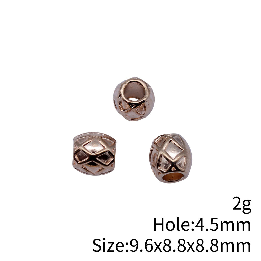 9.6x8.8x8.8mm 2g Multicolor Zinc Alloy Diamond Lattice Large Hole Spacer Beads for DIY Bracelet Jewelry