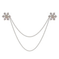 Gold Tone Snowflake Tassel Crystal Four Designs Metal Brooch Pin view 7
