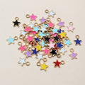 Tiny Enamel Star Pendant Charms in Assorted Bright Colors view 1
