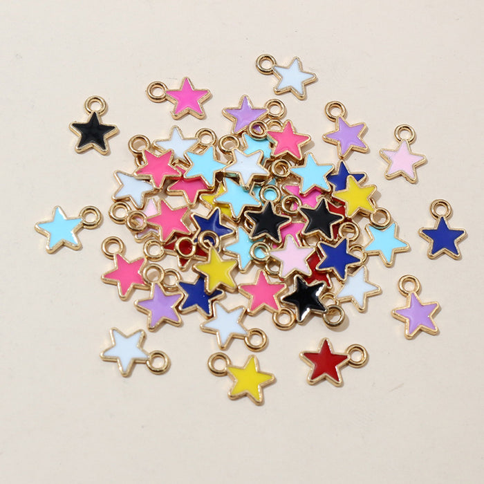Tiny Enamel Star Pendant Charms in Assorted Bright Colors