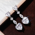Heart Drop Earrings in Four Colors with Clear Stone Tops view 8