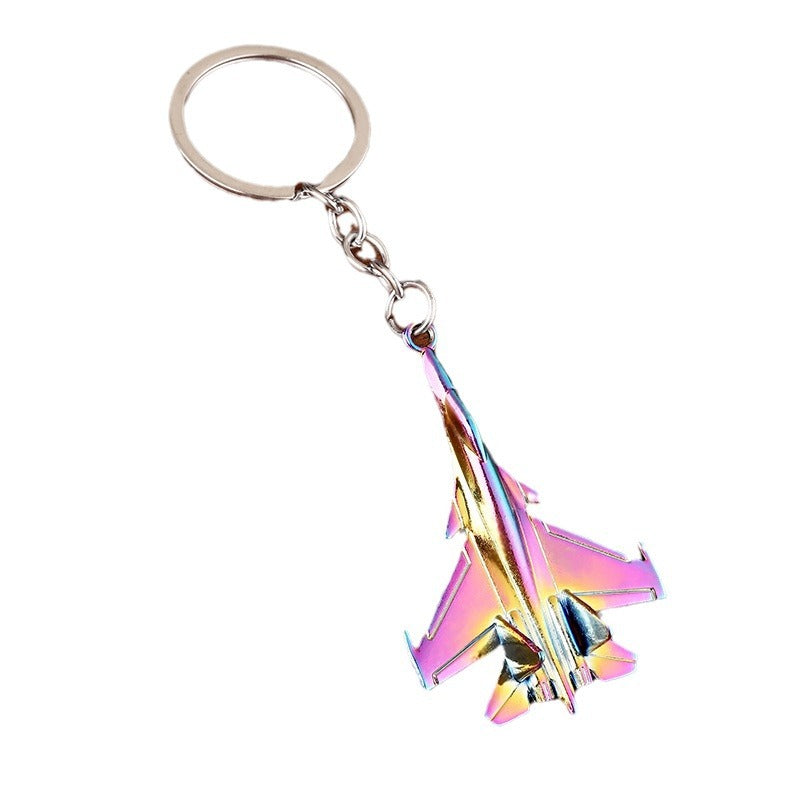 Alloy Fighter Jet Model Keychain Car Key Pendant Gift