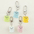 Translucent Cat Figure Clip Keychains in Five Colors view 2