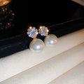 Crystal Geometric Pearl Look Drop Earrings in Three Shapes view 7