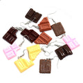Miniature Chocolate Bar Resin Hook Earrings in Six Designs view 5
