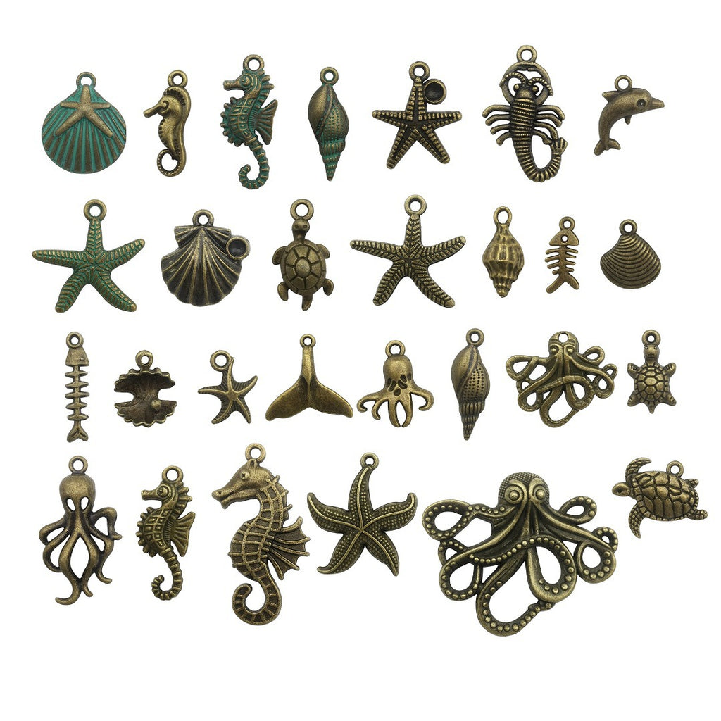 Antique Silver Zinc Alloy Ocean Turtle Shell Charm Pendant for DIY Bracelet Necklace Making
