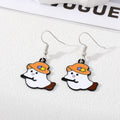 Silver Tone Halloween Enamel Hook Earrings in Twelve Novelty Designs view 9