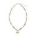 Mixed Bead Stone Pearl Elephant Charm Necklace Styles view 5