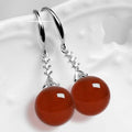 Hook Drop Earrings Round Bead Fish Tail Six Colorways Metal view 5