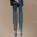 Long Crystal Strand Tassel Stud Earrings in Two Colors view 4