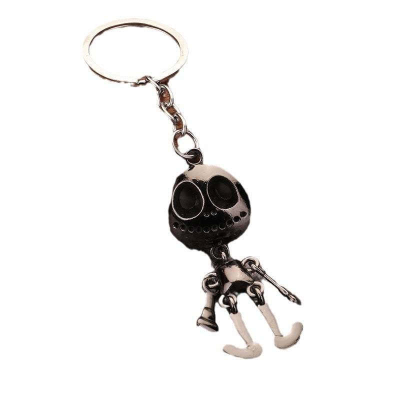 Minimal Skull Zinc Alloy Keychain Couple Bag Charm Gift