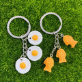 Three Charm Dumpling Egg Coffee Bean and Fish Cake Keychains view 3