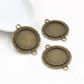 Double Loop Oval Cabochon Connectors in Bronze and Silver view 6