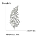 Crystal Fern Leaf Brooch with Polished Metal and Decorative Accents view 7