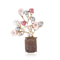Pearl Blossom Brown Vase Brooch in 1 Style Metal Pin view 5