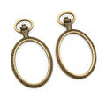 Oval Openwork Pendant Bezel Trays in Two Antique Tone Finishes view 3