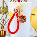 Jeweled Sunflower Keychains in Orange and Yellow with Fortune Loops view 1