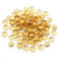 Filigree Flower Bead Caps in Two Sizes and Two Metal Tones view 3