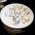 Pearl Clear Crystal Open Rings Gold Silver Seven Styles view 1