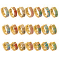 Double Row Multicolor Crystal Hoop Earrings in Three Sizes view 5