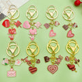 Flower Charm Keychains Featuring Pink Heart Across 35 Pictured Variations view 4