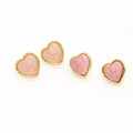 Gold Tone Pink Heart Cameo Face Stud Earrings in Two Shades view 1