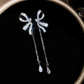 Asymmetric Crystal Butterfly And Bow Dangle Earrings view 7