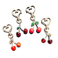 Gold Heart Cherry Resin Keychains Lobster Clasp 4 Styles view 5