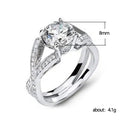 Round Crystal Split Shank Ring with Marquise Openwork view 3
