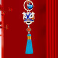 Crystal Lion Dance Head Keychains with Tassel and Plain Constructions view 12