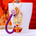 Jeweled Ingot Dragon Keychains with Cord Sets and Loose Heart Loops view 3