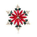 Red Gold Tone Snowflake Crystal Three Designs Metal Brooch Pin view 1