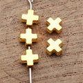 Bright Gold Cross Small Hole Bead Jewelry Making Component view 2