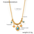 Gold Snake Chain Bead Necklaces Butterfly Star Turquoise view 7
