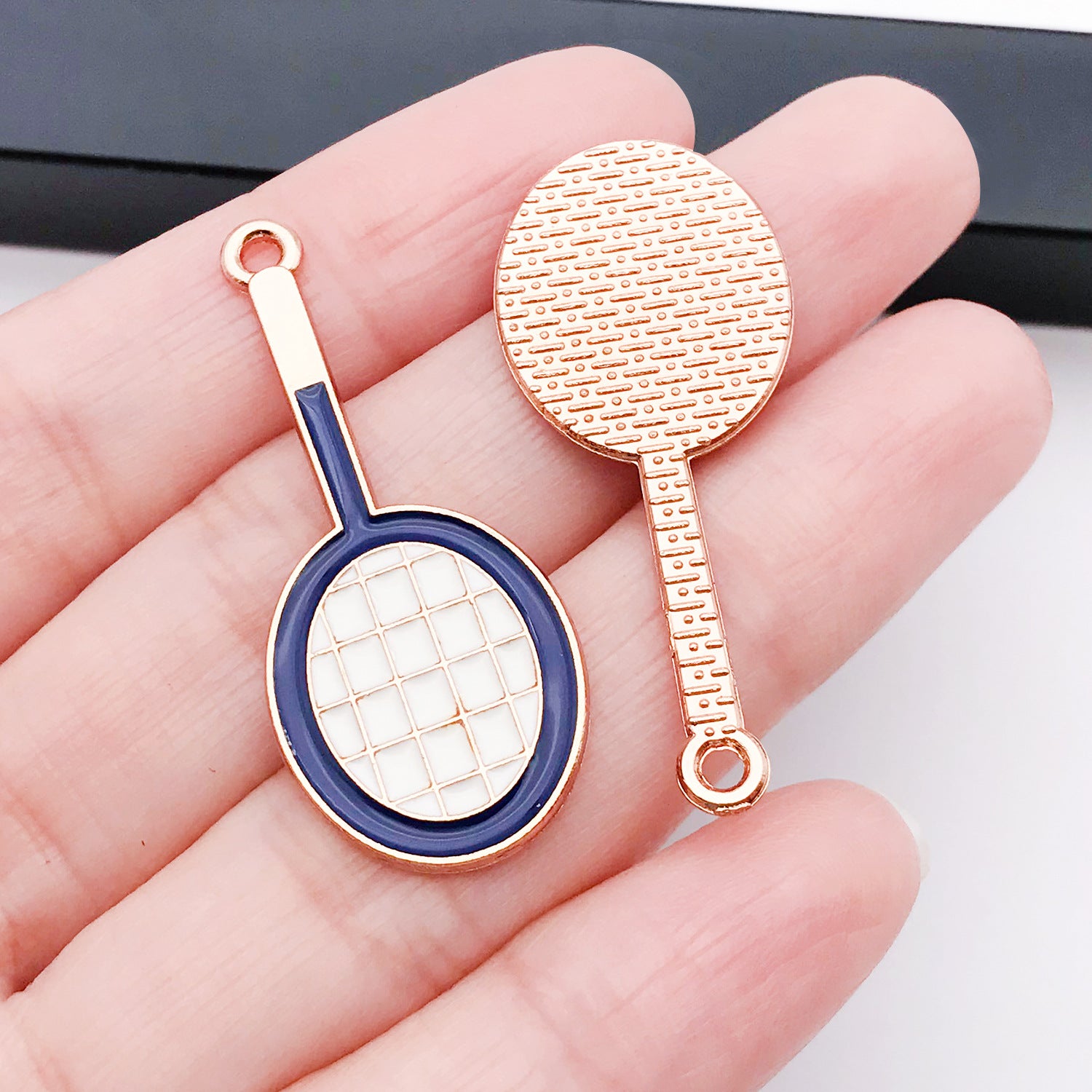Zinc Alloy Enamel Sports Racket Club Boxing Glove Charm Pendant for DIY Jewelry