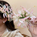 Red Or Pink White Spider Lily Floral Duckbill Hair Clip Design view 3
