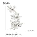 Pearl Crystal Flower Bouquet Branch Brooch Gold Silver view 6