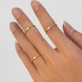 Rectangular Solitaire Slim Ring in Gold Tone Sizes Six to Eight view 4