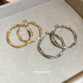 Textured Wavy Hoop Earrings Fashion Jewelry Accessories view 4