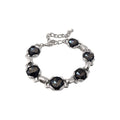 Silver Hollow Link Crystal Bracelets Gray Blue Amber view 5