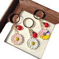 Enamel Daisy Ladybug Keychains Gold Key Ring 3 Colors view 5