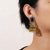 Gold Blue Jhumkas