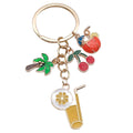 Fruit Drink Cup and Lemon Slice Charm Keychain with Metal Hardware view 5