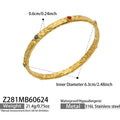 Hammered Gold Bangle Micro Set Zirconia Stone Bracelet view 7